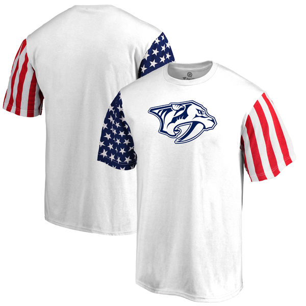 Nashville Predators Fanatics Branded Stars & Stripes T-Shirt White