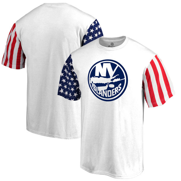 New York Islanders Fanatics Branded Stars & Stripes T-Shirt White