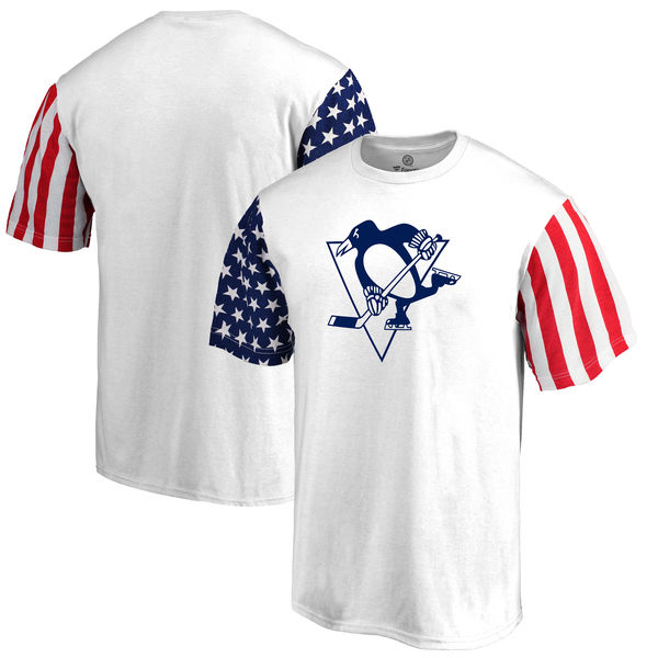 Pittsburgh Penguins Fanatics Branded Stars & Stripes T-Shirt White