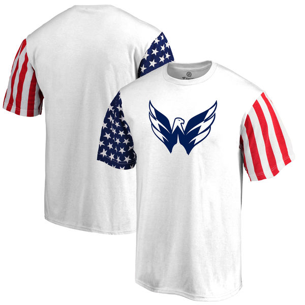 Washington Capitals Fanatics Branded Stars & Stripes T-Shirt White - Click Image to Close