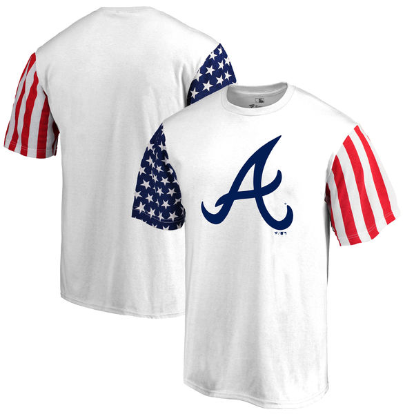 Atlanta Braves Fanatics Branded Stars & Stripes T-Shirt White