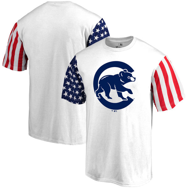 Chicago Cubs Fanatics Branded Stars & Stripes T-Shirt White