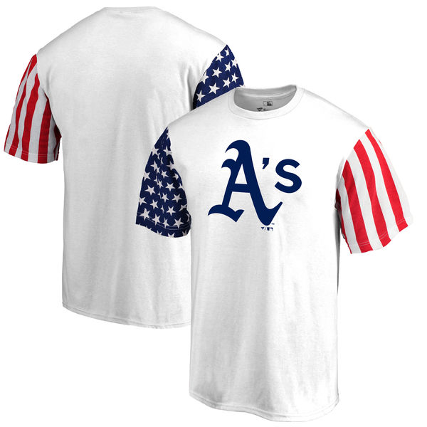 Oakland Athletics Fanatics Branded Stars & Stripes T-Shirt White