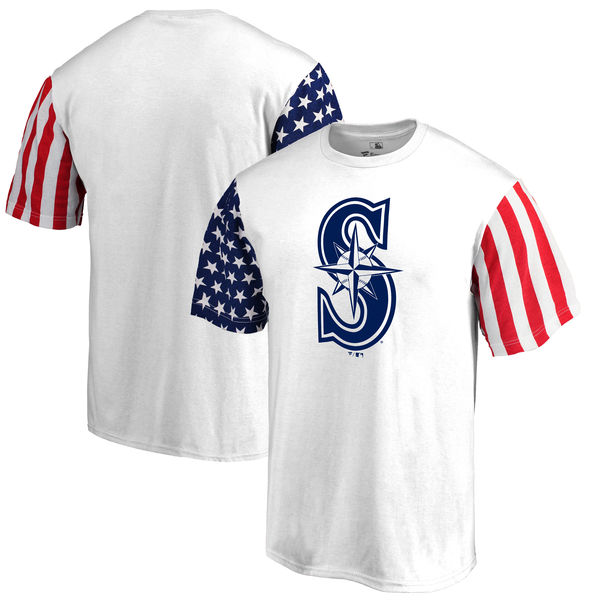 Seattle Mariners Fanatics Branded Stars & Stripes T-Shirt White