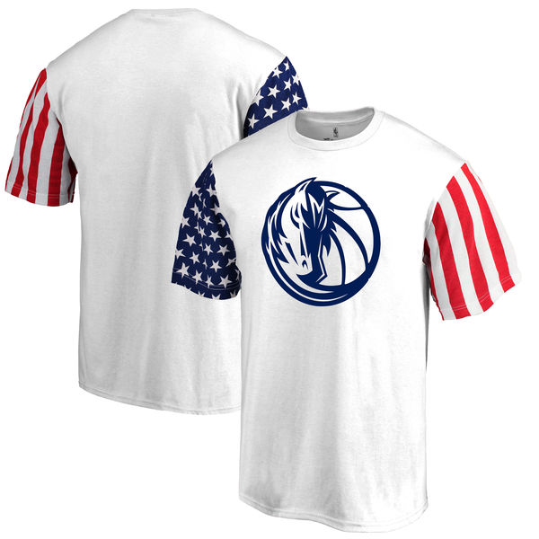 Dallas Mavericks Fanatics Branded Stars & Stripes T-Shirt White