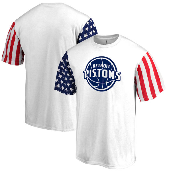 Detroit Pistons Fanatics Branded Stars & Stripes T-Shirt White