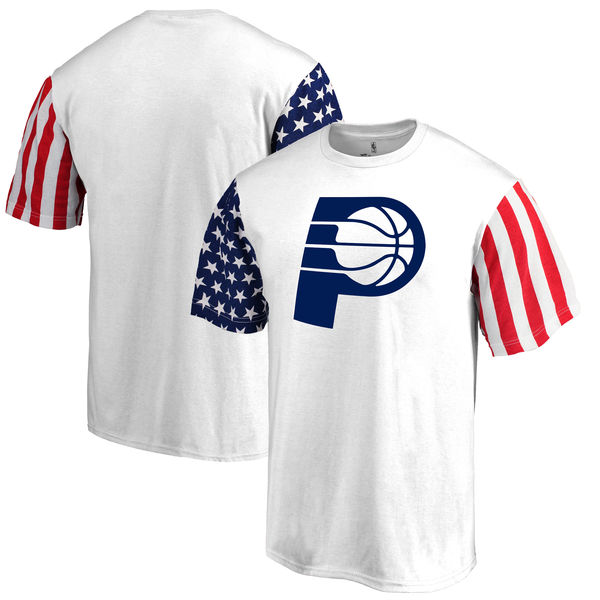 Indiana Pacers Fanatics Branded Stars & Stripes T-Shirt White - Click Image to Close