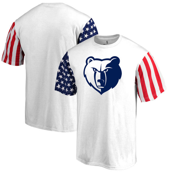 Memphis Grizzlies Fanatics Branded Stars & Stripes T-Shirt White