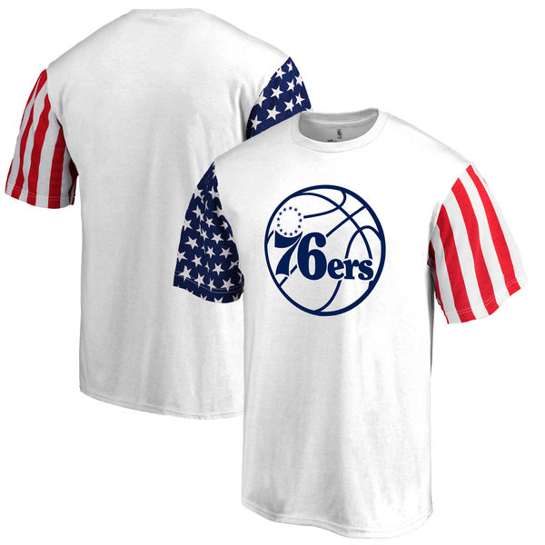 Philadelphia 76ers Fanatics Branded Stars & Stripes T-Shirt White