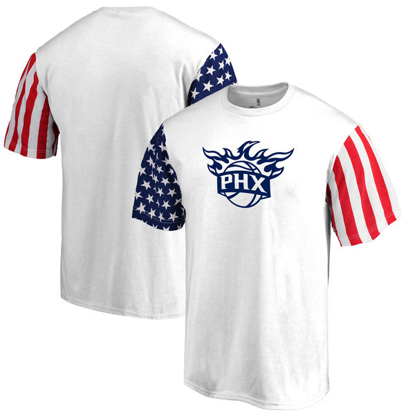 Phoenix Suns Fanatics Branded Stars & Stripes T-Shirt White - Click Image to Close