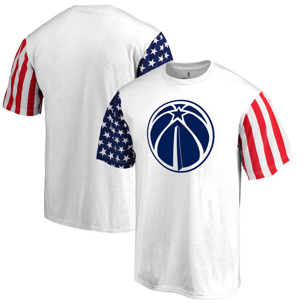 Washington Wizards Fanatics Branded Stars & Stripes T-Shirt White - Click Image to Close