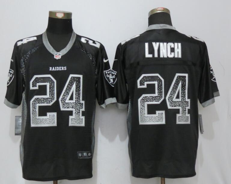 Nike Raiders 24 Marshawn Lynch Black Drift Fashion Elite Jersey