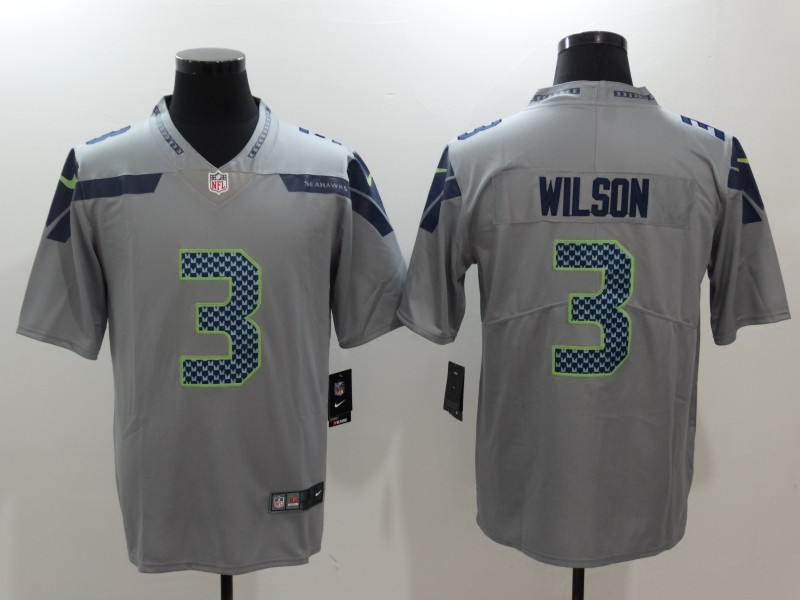 Nike Seahawks 3 Russell Wilson Gray Youth Vapor Untouchable Player Limited Jersey