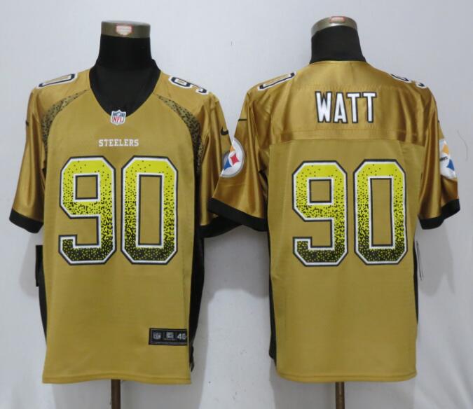 Nike Steelers 90 T.J. Watt Gold Drift Fashion Elite Jersey