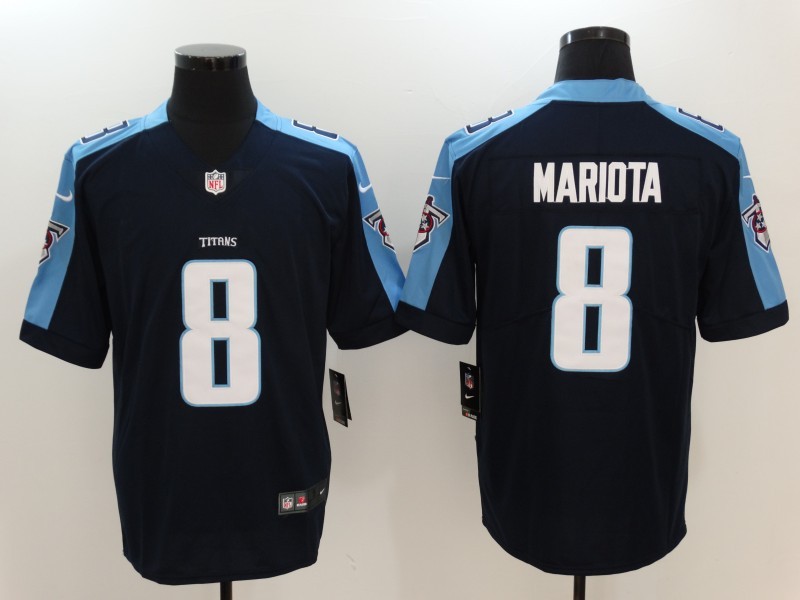 Nike Titans 8 Marcus Mariota Navy Vapor Untouchable Player Limited Jersey
