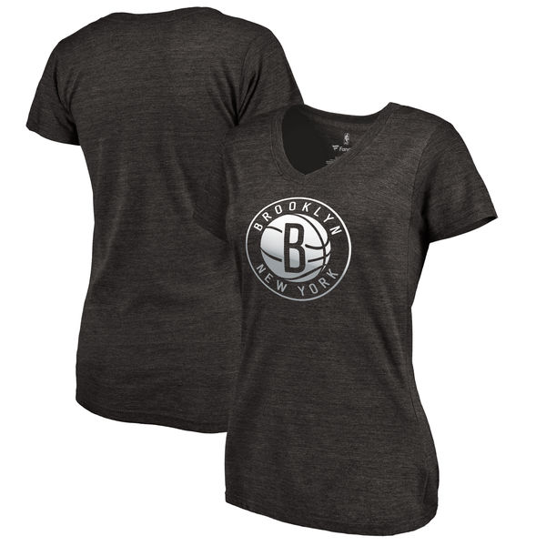 Brooklyn Nets Fanatics Branded Women's Gradient Logo Tri Blend T-Shirt Black