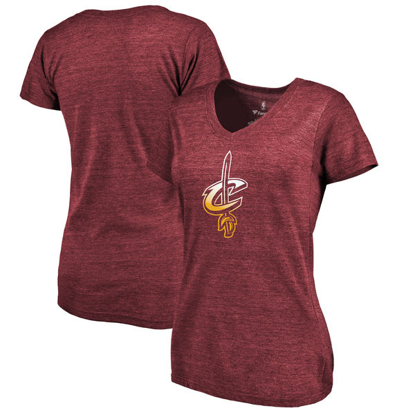 Cleveland Cavaliers Fanatics Branded Women's Gradient Logo Tri Blend T-Shirt Maroon - Click Image to Close