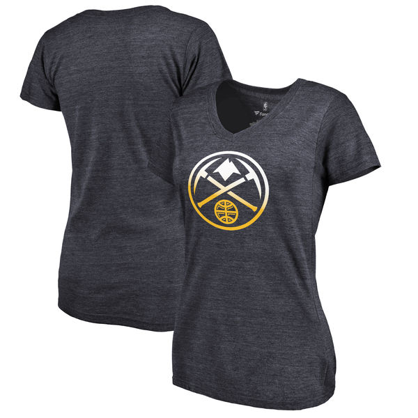 Denver Nuggets Fanatics Branded Women's Gradient Logo Tri Blend T-Shirt Navy