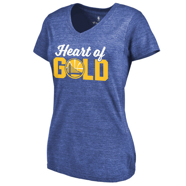 Golden State Warriors Women's Hometown Collection Heart Of Gold Tri Blend T-Shirt Royal