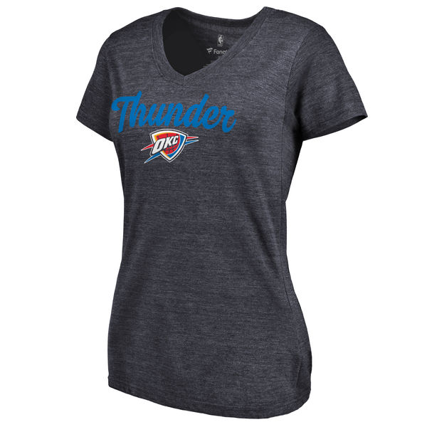 Oklahoma City Thunder Women's Freehand Tri Blend V Neck T-Shirt Navy