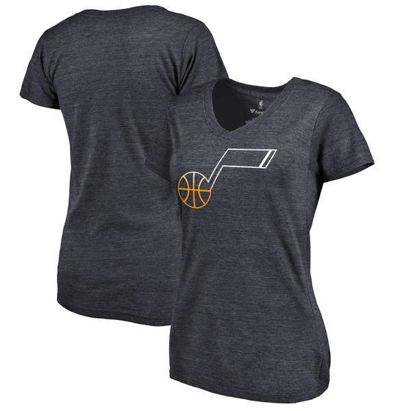Utah Jazz Fanatics Branded Women's Gradient Logo Tri Blend T-Shirt Navy