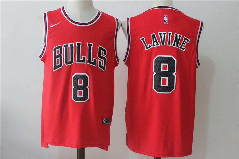 Bulls 8 Zach LaVine Red Nike Stitched Jersey