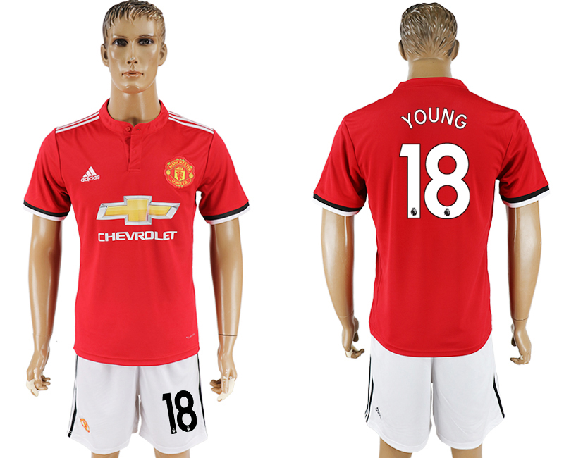 2017-18 Manchester United 18 YOUNG Home Soccer Jersey