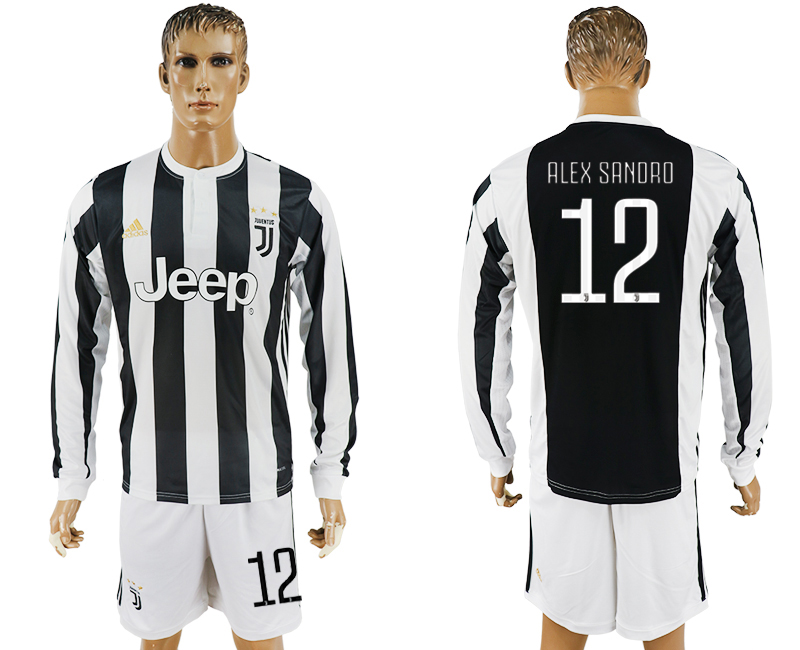 2017-18 Juventus 12 ALEX SANDRO Home Long Sleeve Soccer Jersey