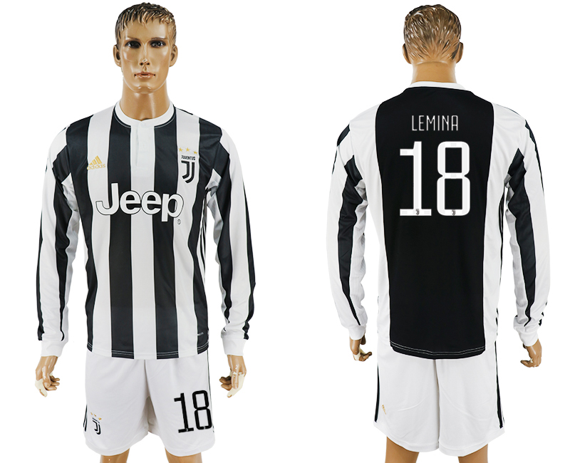 2017-18 Juventus 18 LEMINA Home Long Sleeve Soccer Jersey 2017-18 Juventus 18 LEMINA Home Long Sleeve Soccer Jersey