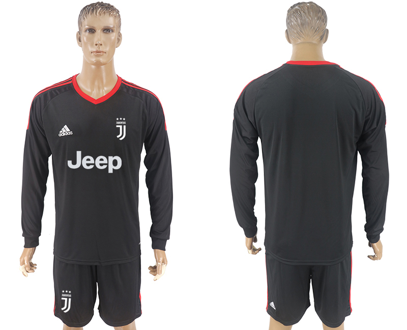 2017-18 Juventus Black Long Sleeve Goalkeeper Soccer Jersey