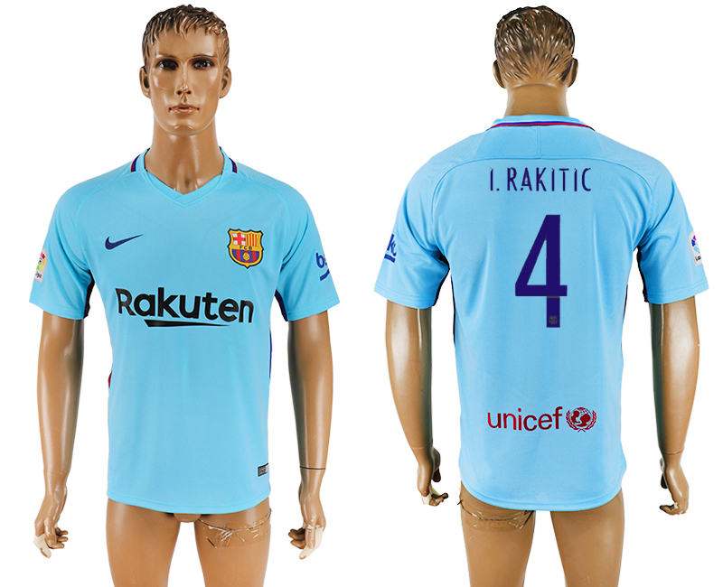 2017-18 Barcelona 4 I.RAKITIC Away Thailand Soccer Jersey