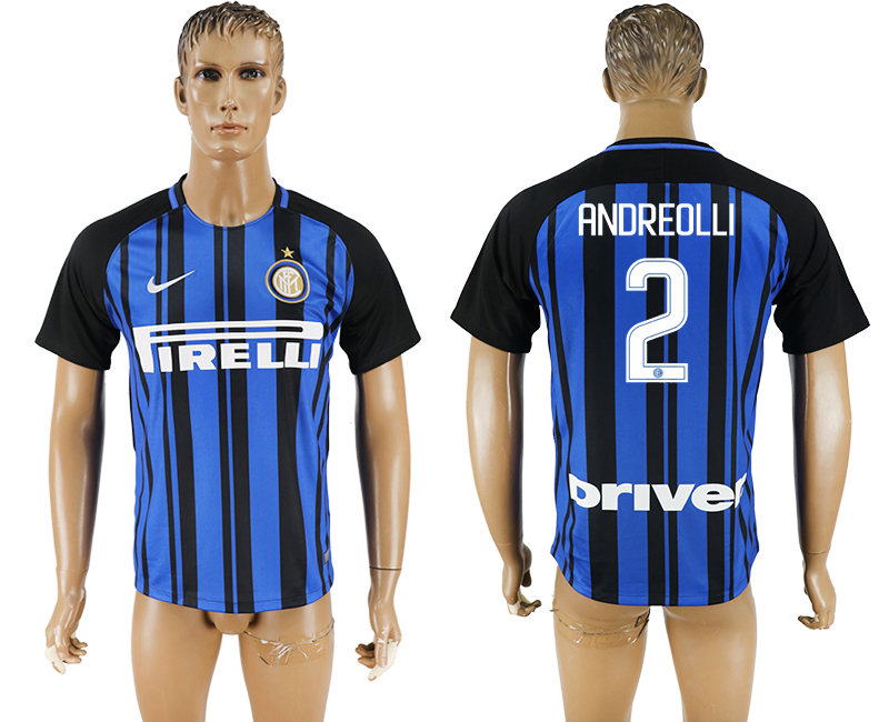 2017-18 Inter Milan 2 ANDREOLLI Home Thailand Soccer Jersey