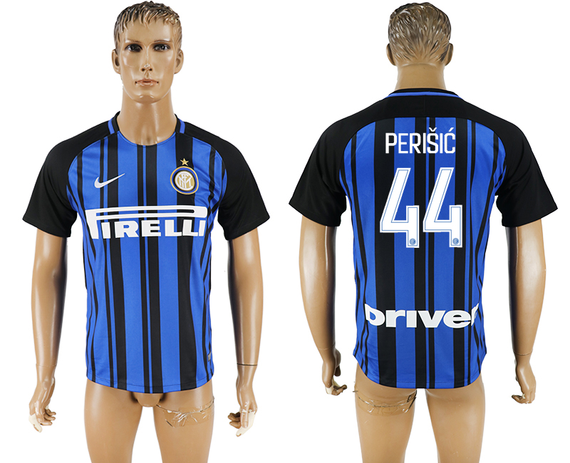 2017-18 Inter Milan 44 PERISIC Home Thailand Soccer Jersey 2017-18 Inter Milan 44 PERISIC Home Thailand Soccer Jersey