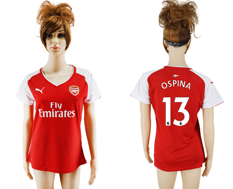 2017-18 Arsenal 13 OSPINA Home Women Soccer Jersey