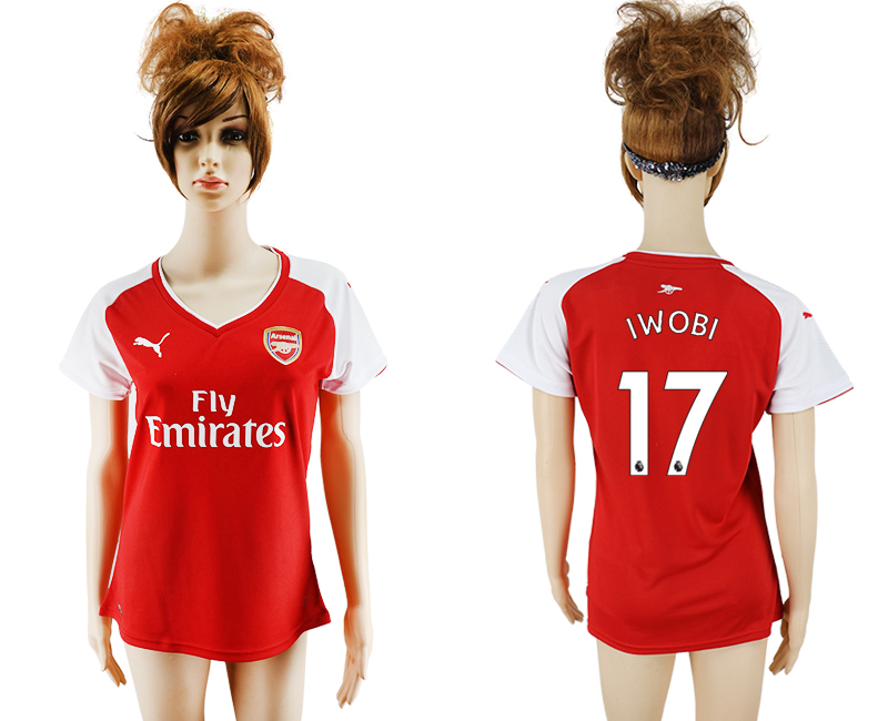 2017-18 Arsenal 17 IWOBI Home Women Soccer Jersey