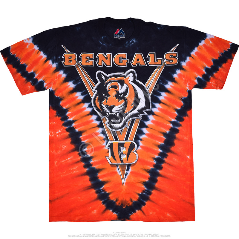 Cincinnati Bengals Tie-Dye Premium Men's T-Shirt - Click Image to Close