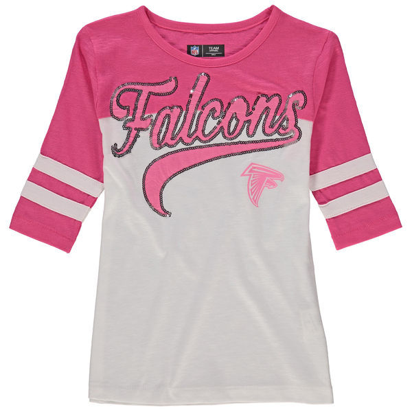 Atlanta Falcons 5th & Ocean Women's Half Sleeve T-Shirt Pink