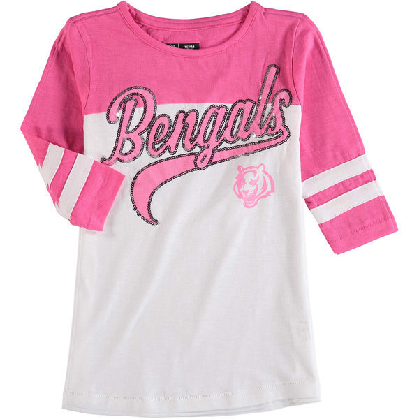 Cincinnati Bengals 5th & Ocean Women's Half Sleeve T-Shirt Pink