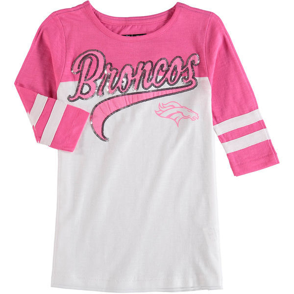 Denver Broncos 5th & Ocean Women's Half Sleeve T-Shirt Pink