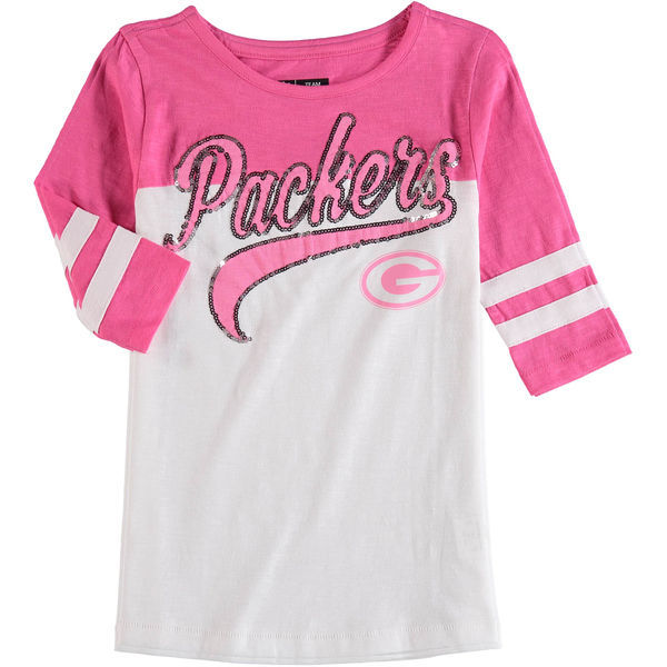 Green Bay Packers 5th & Ocean Women's Half Sleeve T-Shirt Pink
