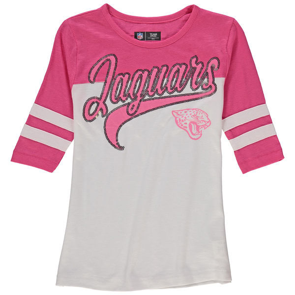 Jacksonville Jaguars 5th & Ocean Women's Half Sleeve T-Shirt Pink