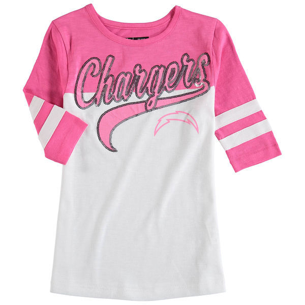 Los Angeles Chargers 5th & Ocean Women's Half Sleeve T-Shirt Pink