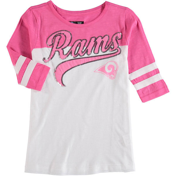 Los Angeles Rams 5th & Ocean Women's Half Sleeve T-Shirt Pink
