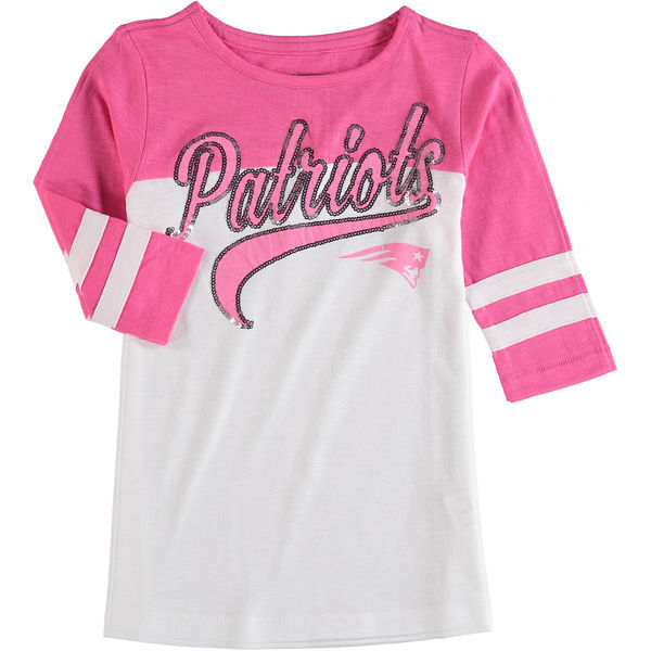 New England Patriots 5th & Ocean Women's Half Sleeve T-Shirt Pink