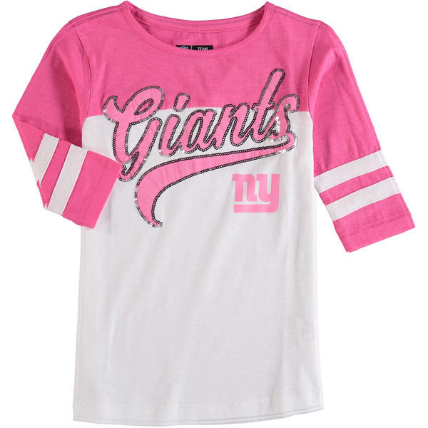 New York Giants 5th & Ocean Women's Half Sleeve T-Shirt Pink