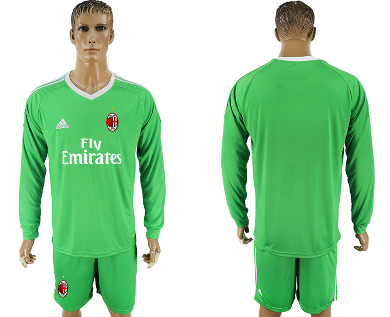 2017-18 AC Milan Green Goalkeeper Long Sleeve Soccer Jersey 2017-18 AC Milan Green Goalkeeper Long Sleeve Soccer Jersey