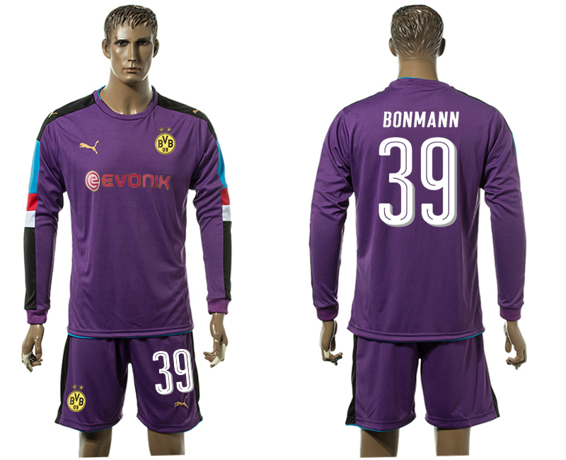 2017-18 Dortmund 39 BONMANN Purple Goalkeeper Long Sleeve Soccer Jersey 2017-18 Dortmund 39 BONMANN Purple Goalkeeper Long Sleeve Soccer Jersey