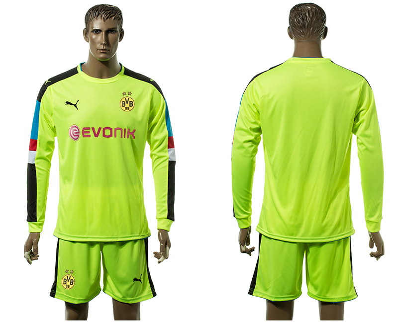 2017-18 Dortmund Fluorescent Green Goalkeeper Long Sleeve Soccer Jersey 2017-18 Dortmund Fluorescent Green Goalkeeper Long Sleeve Soccer Jersey