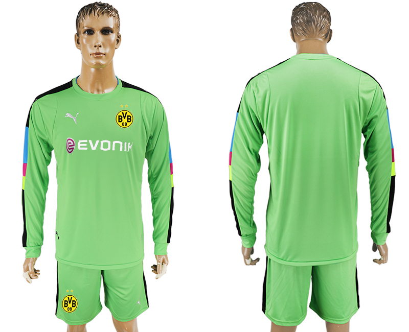 2017-18 Dortmund Green Goalkeeper Long Sleeve Soccer Jersey