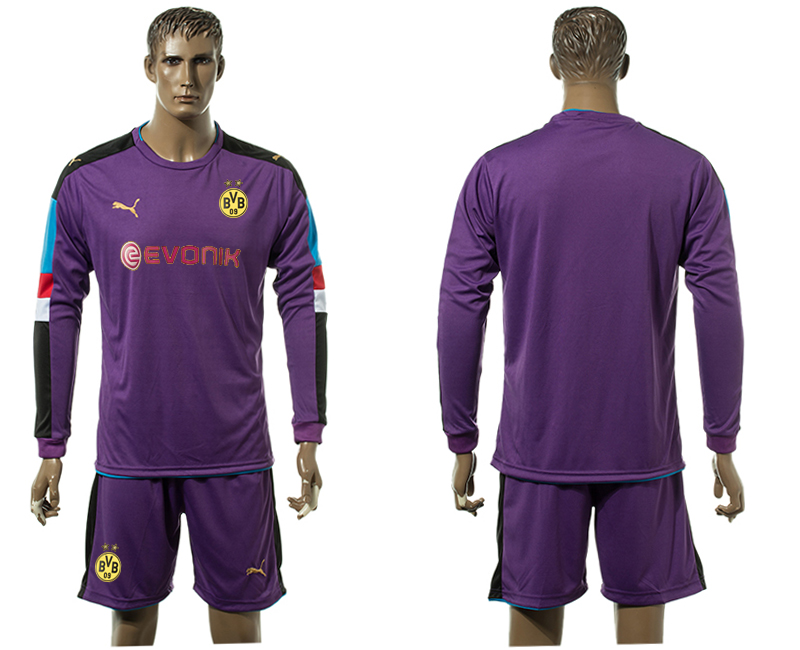 2017-18 Dortmund Purple Goalkeeper Long Sleeve Soccer Jersey.png